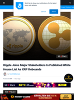 Ripple Joins Major Stakeholders In Published White House List As XRP Rebounds | Bitcoinist.com