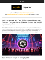 SOL vs Ozak AI: Can This $0.005 Presale Token Outperform 5000% Gains in 2025?