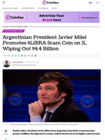 Argentinian President Javier Milei Promotes $LIBRA Scam Coin on X, Wiping Out $4.4 Billion