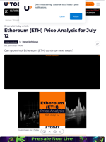 Ethereum (ETH) Price Analysis for July 12