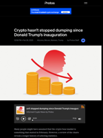 Crypto hasn't stopped dumping since Donald Trump's inauguration