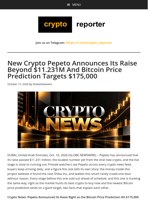 New Crypto Pepeto Announces Its Raise Beyond $11.231M And Bitcoin Price Prediction Targets $175,000