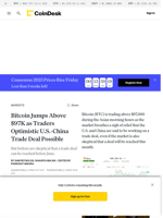 Bitcoin (BTC) News: BTC Trades Near $97K, DOGE up 4% Amid U.S.-China Optimism
