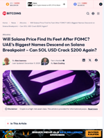 Will Solana Price Recover After FOMC? SOL USD to Crack $200?