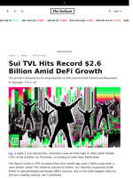 Sui TVL Hits Record $2.6 Billion Amid DeFi Growth - 