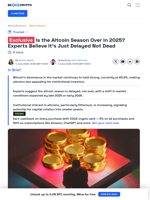 2025 Altcoin Season: Experts Say It's Delayed, Not Over