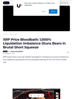 XRP Price Bloodbath: 1,000% Liquidation Imbalance Stuns Bears in Brutal Short Squeeze - U.Today