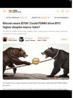 Bitcoin nears $70K: Could FOMO drive BTC higher despite macro risks? - AMBCrypto