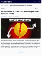 Nikkei Crashes 2.7% As $202 Billion Wiped From Japanese Stocks