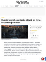 Russia launches missile attack on Kyiv, escalating conflict