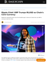 Ripple Chief: XRP Trumps RLUSD as Chain’s Core Currency - DailyCoin