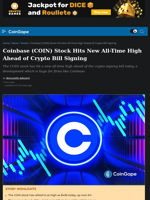 Coinbase (COIN) Stock Hits All-Time High