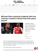Michael Olise outshines England with four chances created in World Cup third-place playoff