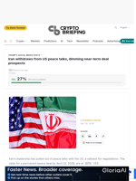 Iran withdraws from US peace talks, dimming near-term deal prospects