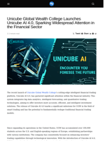 Unicube Global Wealth College Launches Unicube AI 4.0, Sparking Widespread Attention in the Financial Sector - Visionary Financial