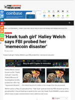 ‘Hawk tuah girl’ Haliey Welch says FBI probed her ‘memecoin disaster’ - The Crypto News Wire