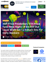XRP Price Prediction; ETH Price Eyes New Highs Of $5,000 But Layer Brett Set To Return 50x For Early Backers | Live Bitcoin News