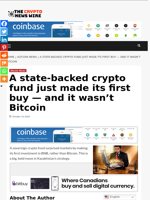 A state-backed crypto fund just made its first buy — and it wasn’t Bitcoin - The Crypto News Wire