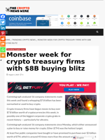 Monster week for crypto treasury firms with $8B buying blitz - The Crypto News Wire