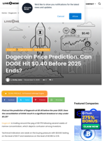 Dogecoin Price Prediction: Can DOGE Hit $0.40 Before 2025 Ends? | Live Bitcoin News