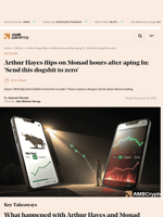 Arthur Hayes flips on Monad hours after aping In: 'Send this dogshit to zero' - AMBCrypto