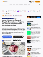 Japan Moves to Expand Crypto Compliance Regime as Tax Surveillance Enters Cross-Border Era – Taxes Bitcoin News