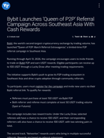 Bybit Launches ‘Queen of P2P’ Referral Campaign Across Southeast Asia With Cash Rewards | Visionary Financial