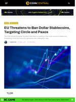 EU Threatens to Ban Dollar Stablecoins, Targeting Circle and Paxos - CoinCentral