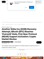 Another Shiba Inu (SHIB) Recovery Attempt, Bitcoin (BTC) Reaches 'Oversold' State, First Near Protocol (NEAR) Support Activation: Crypto Market Review - U.Today