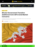 Bhutan Moves $47M in Bitcoin