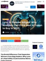 Lyno AI Presale Surges: Why Analysts Call It the Best AI Token to Buy in 2025 | Live Bitcoin News