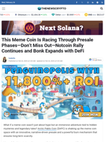 This Meme Coin Is Racing Through Presale Phases—Don’t Miss Out—Notcoin Rally Continues and Bonk Expands with DeFi