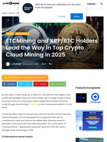 ETCMining and XRP/BTC Holders Lead the Way in Top Crypto Cloud Mining in 2025 | Live Bitcoin News