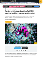 Surf Raises $15M to Build Crypto-Focused AI Model Backed by Pantera
