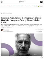 Epstein, Antichrists & Dragons: Crypto Week in Congress Nearly Goes Off the Rails - Decrypt