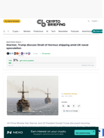 Starmer, Trump discuss Strait of Hormuz shipping amid UK naval speculation