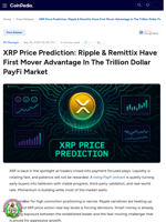 XRP Price Prediction: Ripple & Remittix Have First Mover Advantage In The Trillion Dollar PayFi Market