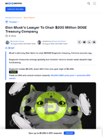 Elon Musk's Celebrity Lawyer Will Chain Dogecoin Treasury