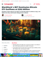 BlackRock’s IBIT Dominates Bitcoin ETF Outflows at $292 Million - Coinspeaker