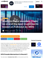 Analysts Rank Mandala Chain as one of the best investments based on Polkadot by 2026 | Live Bitcoin News