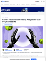 P2P.me Slammed For Betting on Its Own Fundraise on Polymarket
