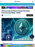Ethereum Demand Stays Strong As Exchange Reserves Keep Falling – Details