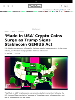 ‘Made in USA’ Crypto Coins Surge as Trump Signs Stablecoin GENIUS Act - 