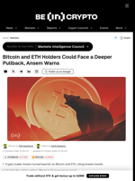 Bitcoin and ETH Holders Could Face a Deeper Pullback, Ansem Warns