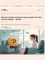 Bitcoin’s market sentiment turns negative for 'first time in months' - Details - AMBCrypto