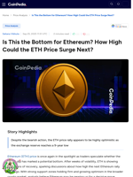 Is This the Bottom for Ethereum? How High Could the ETH Price Surge Next?