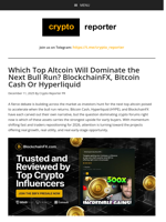 Which Top Altcoin Will Dominate the Next Bull Run? BlockchainFX, Bitcoin Cash Or Hyperliquid