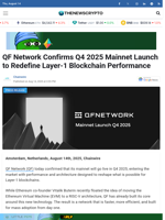 QF Network Confirms Q4 2025 Mainnet Launch to Redefine Layer-1 Blockchain Performance - TheNewsCrypto