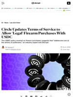 Circle Updates Terms of Service to Allow ‘Legal’ Firearm Purchases With USDC - Decrypt
