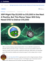 XRP Might Flip $5,000 to $15,000 in the Next 4 Months, But This Meme Token Will Only Need $150 to Deliver $15,000 - Little Pepe ($LILPEPE)